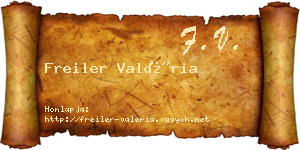 Freiler Valéria névjegykártya